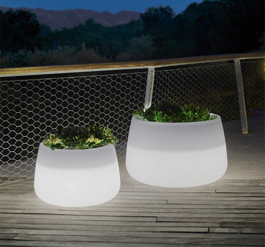 Maceta redonda con luz CAMELIA 60