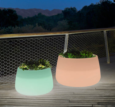 Maceta redonda con luz CAMELIA 80