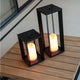 PORTABLE METAL LANTERN WITHOUT WIRE WITH SIROCO FLAME EFFECT