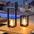 PORTABLE METAL LANTERN WITHOUT WIRE WITH SIROCO FLAME EFFECT
